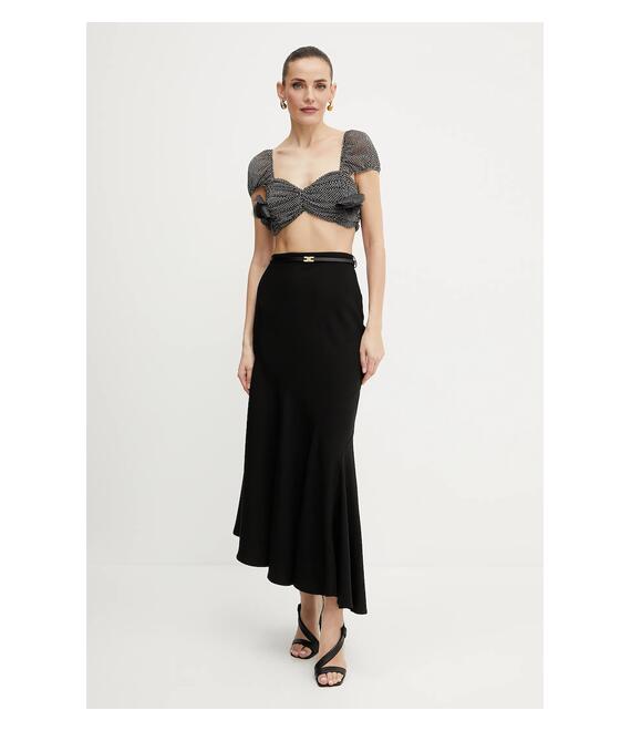 Φούστα Elisabetta Franchi χρώμα: μαύρο, GO10752E2