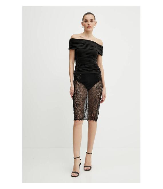 Φούστα Elisabetta Franchi χρώμα: μαύρο, GO11152E2