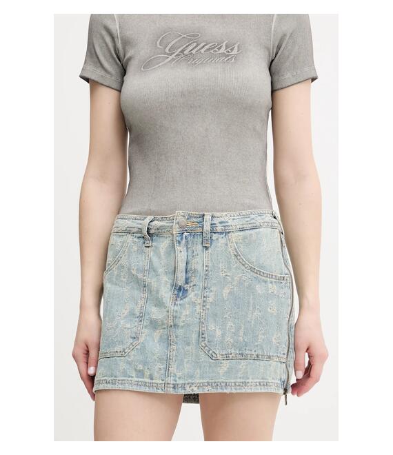 Τζιν φούστα Guess Originals χρώμα: μπλε, W5GD1L D5OTA