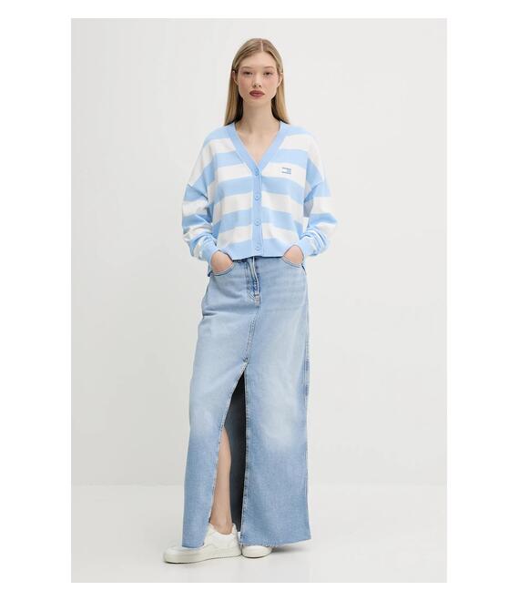 Τζιν φούστα Tommy Jeans χρώμα: μπλε, DW0DW20581