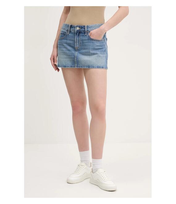 Βαμβακερή φούστα Hollister Co. χρώμα: μπλε, KI343-5026
