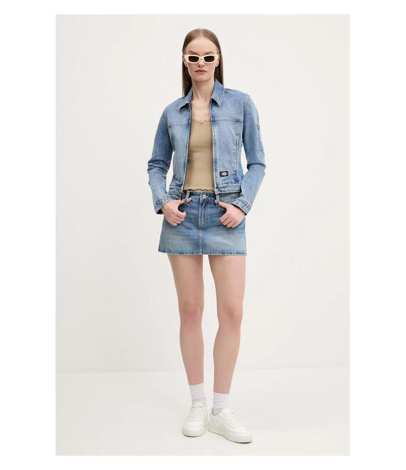 Βαμβακερή φούστα Hollister Co. χρώμα: μπλε, KI343-5026