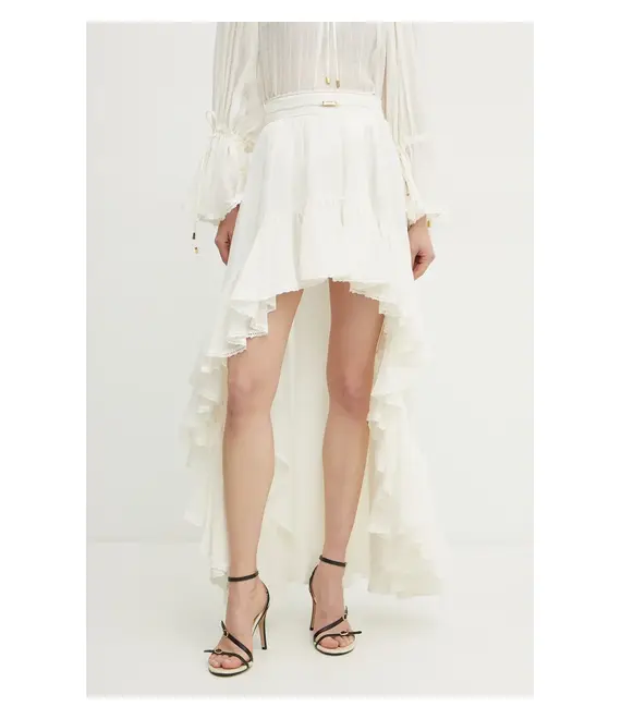 Βαμβακερή φούστα Marciano Guess ELSA χρώμα: μπεζ, 5GGD34 7317A