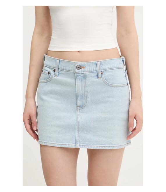 Τζιν φούστα Abercrombie & Fitch χρώμα: μπλε, KI143-5085