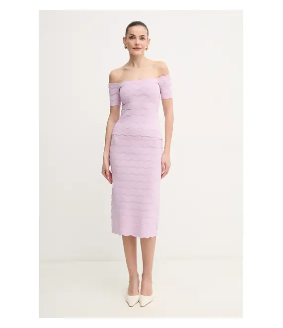 Φούστα Herve Leger Eloise χρώμα: μοβ, SCJ3515831