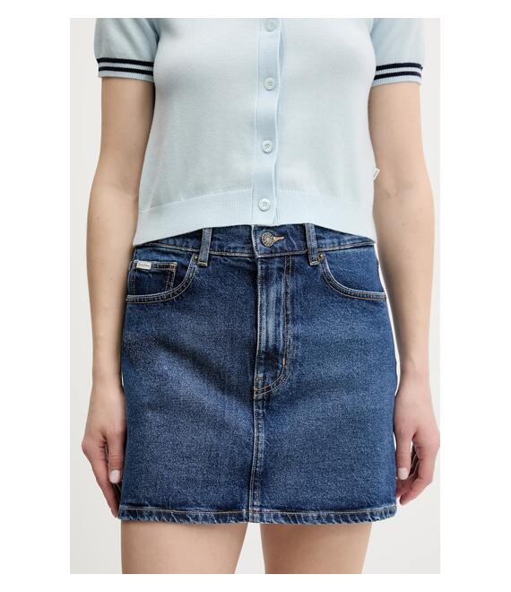 Τζιν φούστα Guess Jeans χρώμα: ναυτικό μπλε, W5GD0Q D5M44