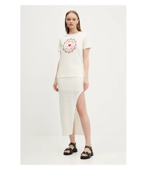 Βαμβακερή φούστα Abercrombie & Fitch χρώμα: μπεζ, KI143-5055