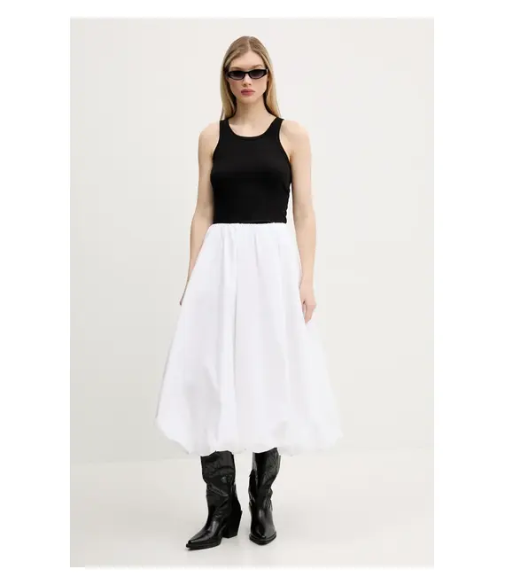 Βαμβακερή φούστα Abercrombie & Fitch χρώμα: άσπρο, KI143-5069