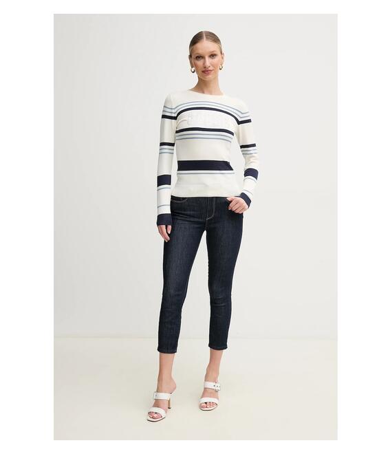 Τζιν παντελόνι Guess CAPRI χρώμα: ναυτικό μπλε, W5GA80 D5B43
