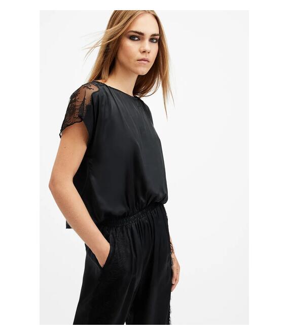 Μεταξωτή φόρμα AllSaints MARI χρώμα: μαύρο, W050TB