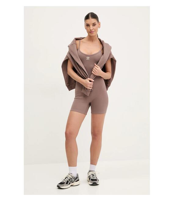 Ολόσωμη φόρμα adidas Originals Essentials RIB Onesie χρώμα: καφέ, JD1463