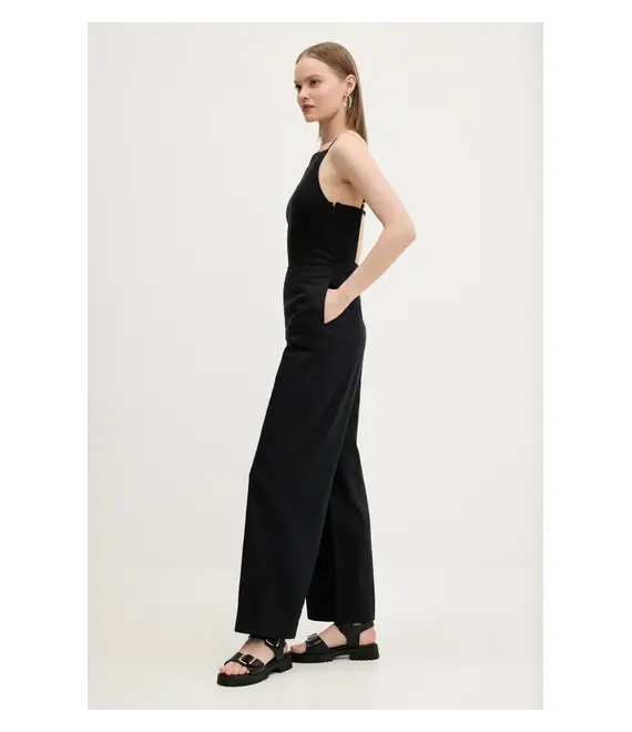 Λινό ολόσωμο Abercrombie & Fitch χρώμα: μαύρο, KI159-5546