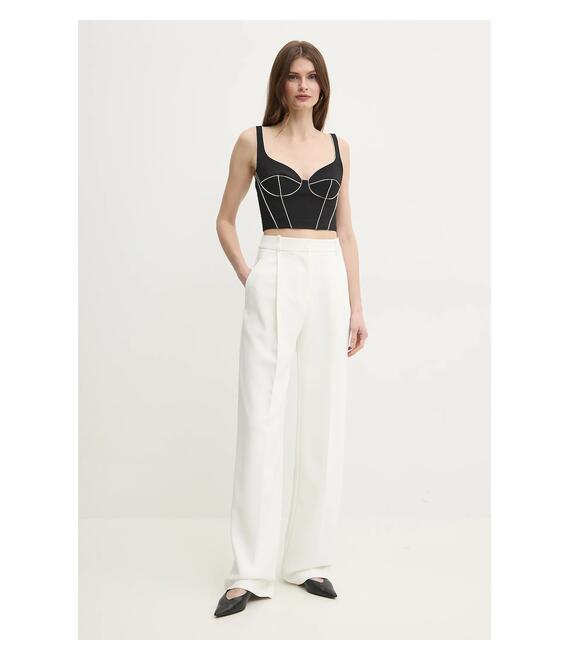 Παντελόνι Elisabetta Franchi χρώμα: μπεζ, PA08151E2