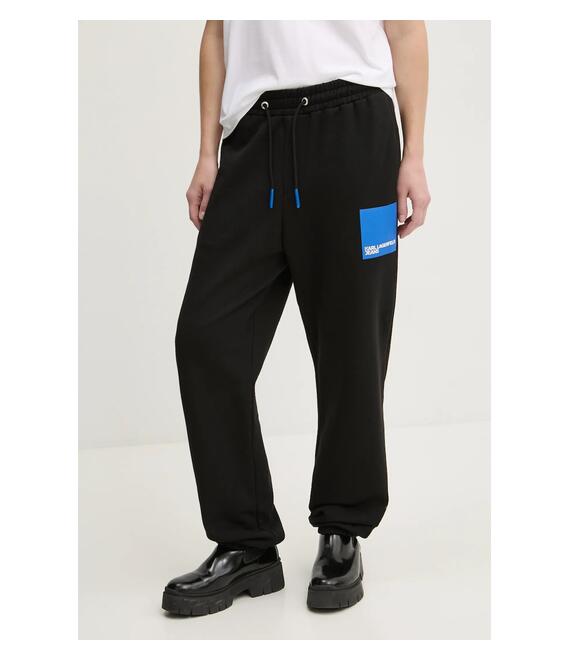 Βαμβακερό παντελόνι Karl Lagerfeld Jeans χρώμα: μαύρο, A1W10004