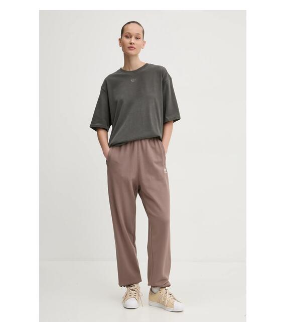 Βαμβακερό παντελόνι adidas Originals Essential χρώμα: καφέ, JD1523