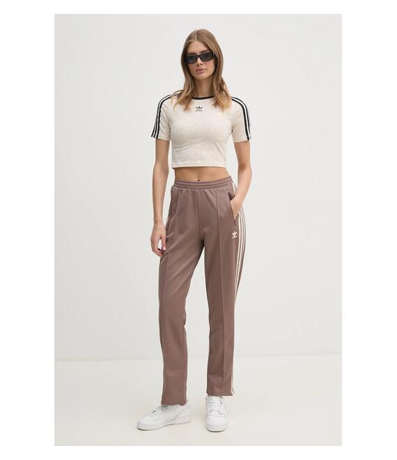 Παντελόνι φόρμας adidas Originals Beckenbauer Classic χρώμα: καφέ, JC5792
