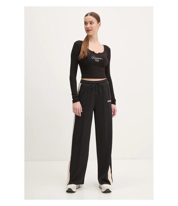 Παντελόνι φόρμας Guess SUZANNE χρώμα: μαύρο, V5RB00 KCO72