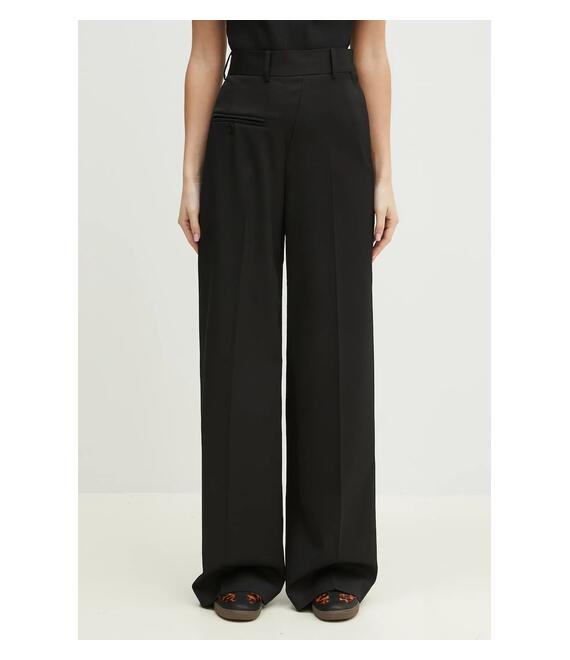 Παντελόνι από μείγμα μαλλιού MM6 Maison Margiela χρώμα: μαύρο, S52KA0516