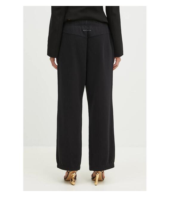 Βαμβακερό παντελόνι MM6 Maison Margiela χρώμα: μαύρο, S62KB0227