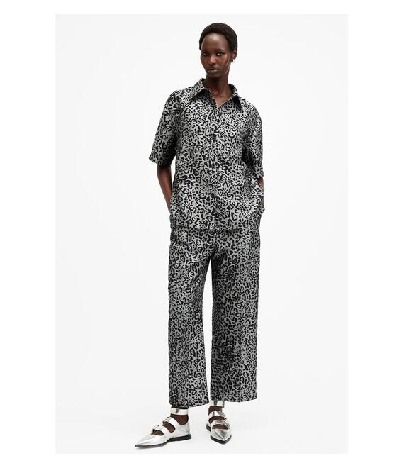 Παντελόνι AllSaints JEMI χρώμα: ασημί, W052TB