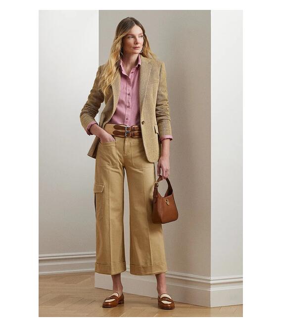 Βαμβακερό παντελόνι Lauren Ralph Lauren χρώμα: μπεζ, 200974894