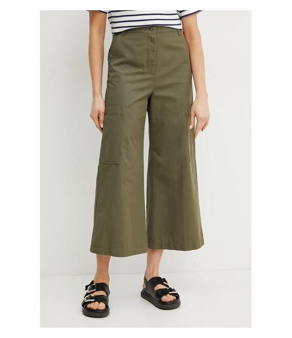 Βαμβακερό παντελόνι Weekend Max Mara χρώμα: πράσινο, 2515131081600