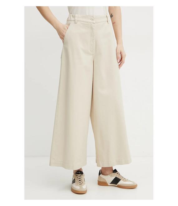 Βαμβακερό παντελόνι Weekend Max Mara χρώμα: μπεζ, 2515131101600