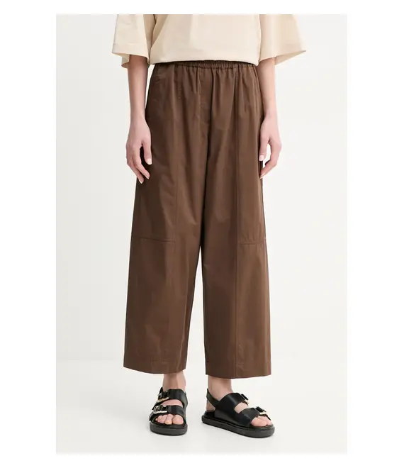 Βαμβακερό παντελόνι Weekend Max Mara χρώμα: καφέ, 2515131092600