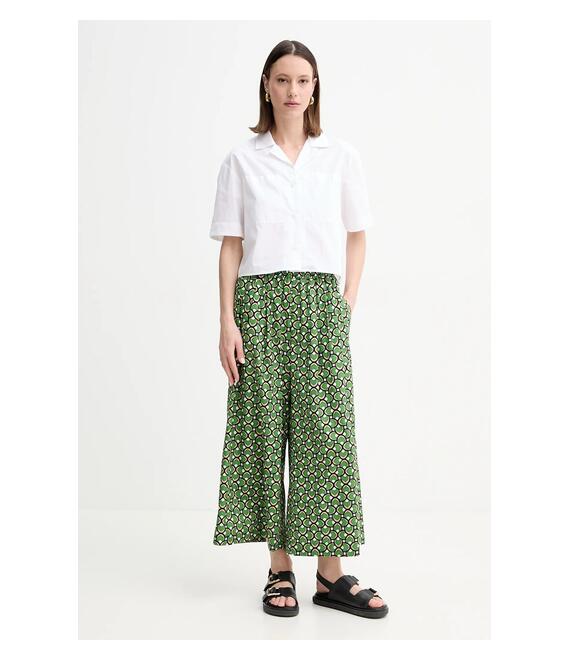Βαμβακερό παντελόνι Weekend Max Mara χρώμα: πράσινο, 2515131102600