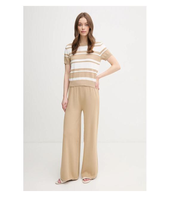Βαμβακερό παντελόνι United Colors of Benetton χρώμα: μπεζ, 1294DF00V