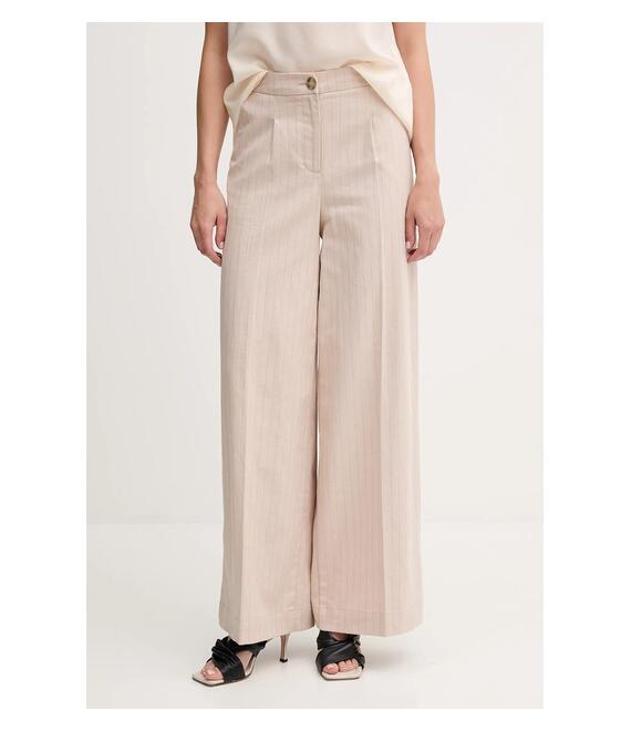 Παντελόνι με λινό μείγμα United Colors of Benetton χρώμα: μπεζ, 49KBDF091