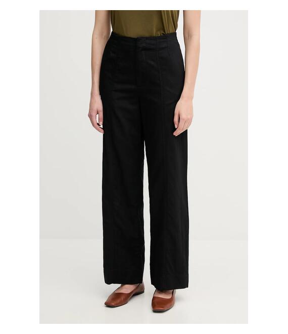 Παντελόνι με λινό μείγμα Calvin Klein Jeans χρώμα: μαύρο, J20J225340