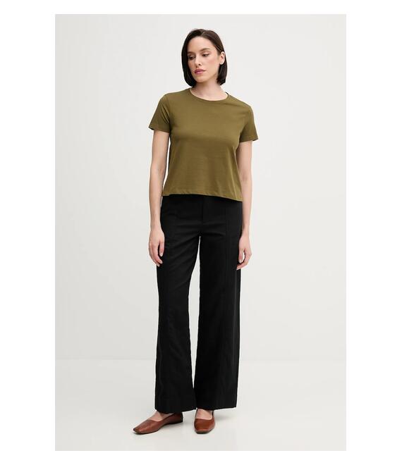 Παντελόνι με λινό μείγμα Calvin Klein Jeans χρώμα: μαύρο, J20J225340