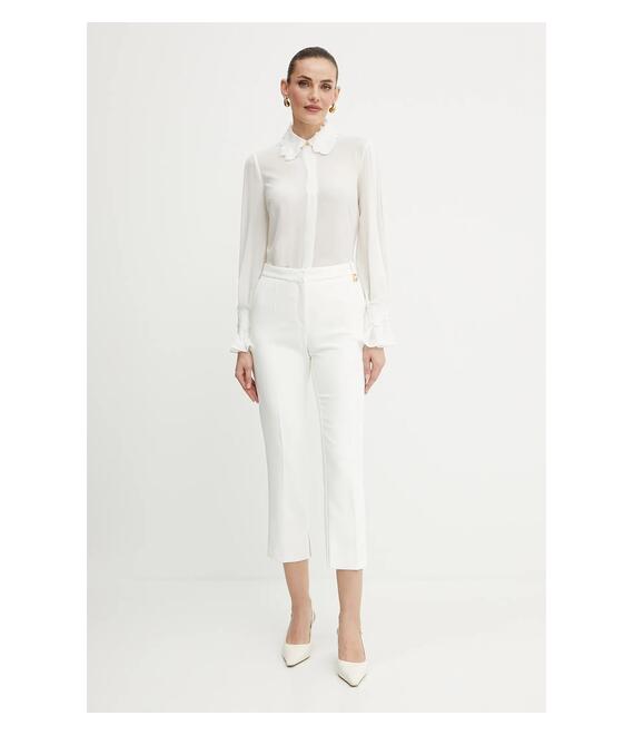 Παντελόνι Elisabetta Franchi χρώμα: μπεζ, PA09852E2