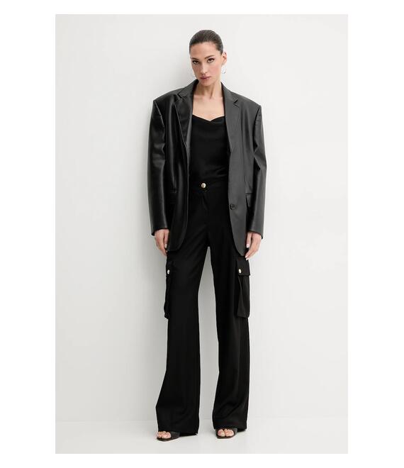 Παντελόνι Just Cavalli χρώμα: μαύρο, 78PAA115 N0463
