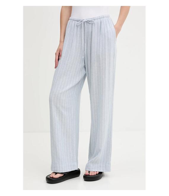 Λινό παντελόνι Abercrombie & Fitch χρώμα: μπλε, KI156-5205