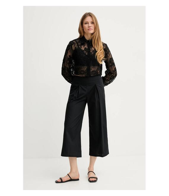 Βαμβακερό παντελόνι Ermanno Scervino χρώμα: μαύρο, D464P610OVZ