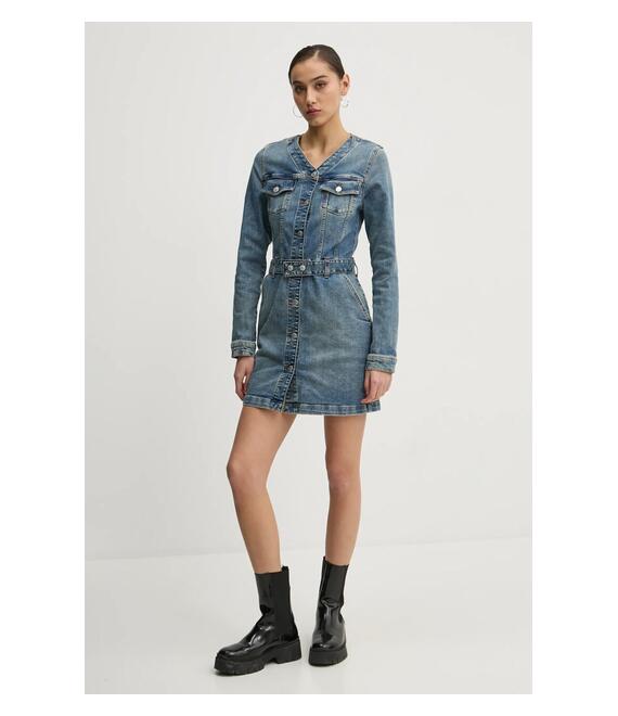 Φόρεμα τζιν Tommy Jeans χρώμα: μπλε, DW0DW19854