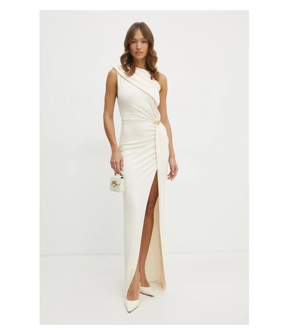 Φόρεμα Elisabetta Franchi χρώμα: μπεζ, ABR0551E2