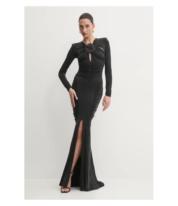Φόρεμα Elisabetta Franchi χρώμα: μαύρο, ABR3251E2