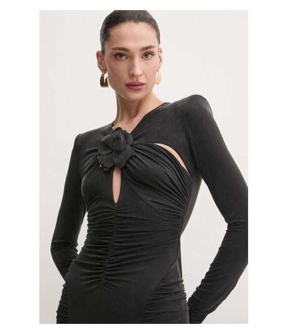 Φόρεμα Elisabetta Franchi χρώμα: μαύρο, ABR3251E2