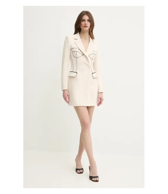 Φόρεμα Elisabetta Franchi χρώμα: μπεζ, AB73451E2