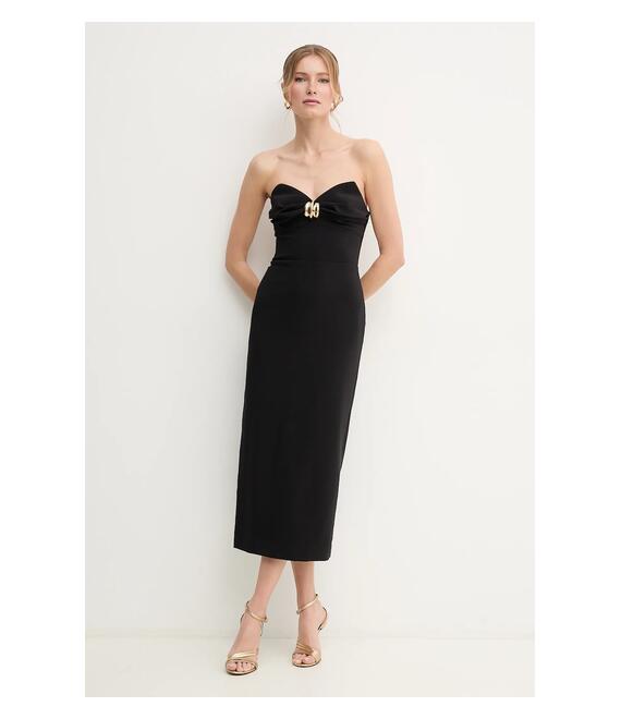 Φόρεμα Elisabetta Franchi χρώμα: μαύρο, AB76951E2