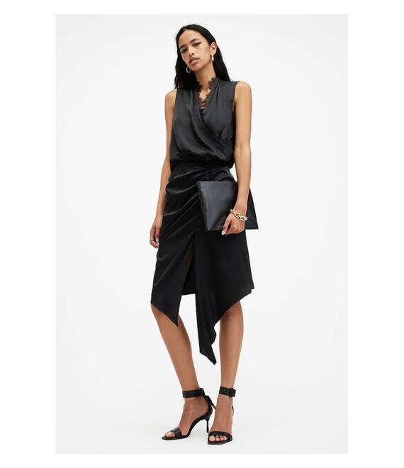 Φόρεμα AllSaints ABI LACE χρώμα: μαύρο, W256DB