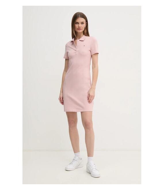 Φόρεμα Tommy Hilfiger χρώμα: ροζ, WW0WW43228