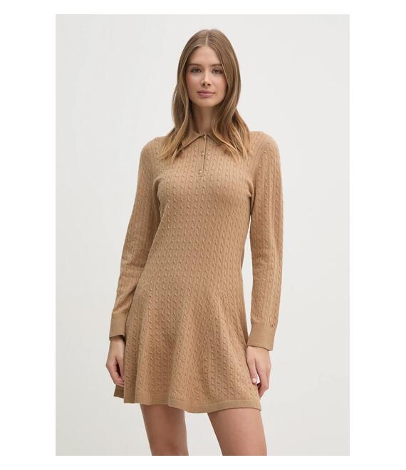 Μάλλινο φόρεμα Tommy Hilfiger χρώμα: πράσινο, WW0WW44979