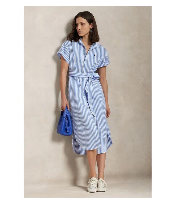 Βαμβακερό φόρεμα Polo Ralph Lauren χρώμα: μπλε, 211959911