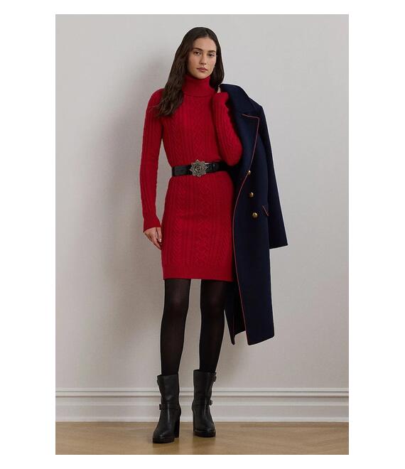 Μάλλινο φόρεμα Lauren Ralph Lauren χρώμα: κόκκινο, 200951385