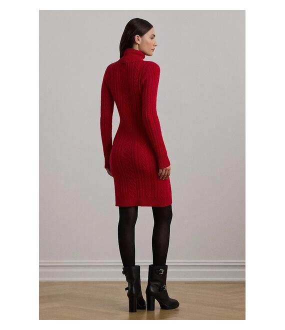 Μάλλινο φόρεμα Lauren Ralph Lauren χρώμα: κόκκινο, 200951385