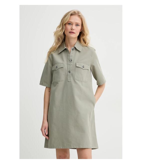 Βαμβακερό φόρεμα A.P.C. robe selia χρώμα: πράσινο, COGBJ.F35177